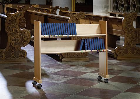 Hymn book cart, solid beech wood 