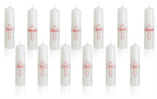 Apostelkerzen, Format 25*6 cm Satz 