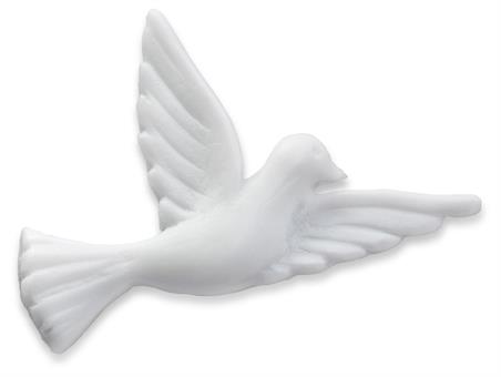 Pigeon made of wax 
white 