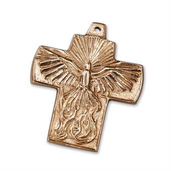 bronze crucifix 
"Heiliger Geist" "Holy Spirit"
bronze cross 