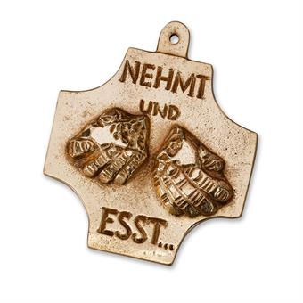 Bronzekreuz "Nehmt und esst" 