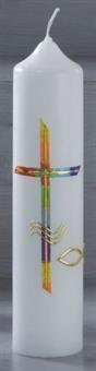 Baptism Candle, with wax overlay
size 265/60 mm 