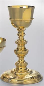 Kelch, vergoldet mit barocken Ornamenten 