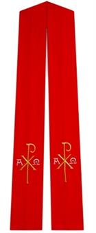 Long stole  embroidered
red 