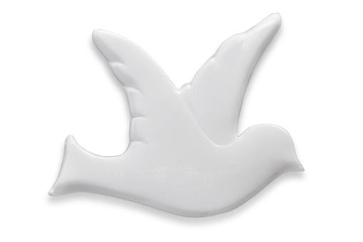 Pigeon made of wax 
white 