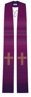 Stola, violett mit Kreuz 