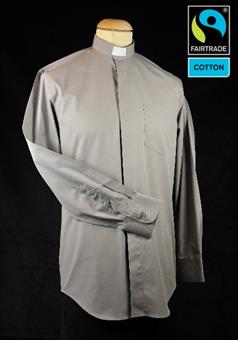 Clergy shirt, grey, 
long sleeves 